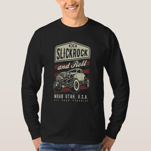 T-shirt Slickrock and Roll Moab Utah Offroad Rock Crawler  (Devant)