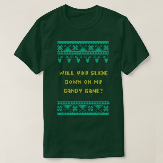 T-shirt Slide Down on My Candy Cane Christmas Joke Xmas Pu (Design devant)