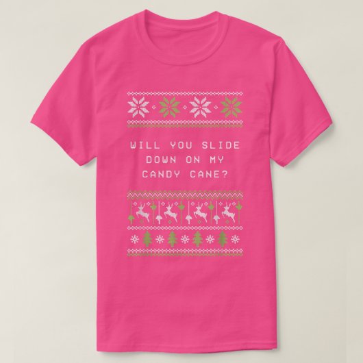 T-shirt Slide Down on My Candy Cane Christmas Joke Xmas Pu (Design devant)