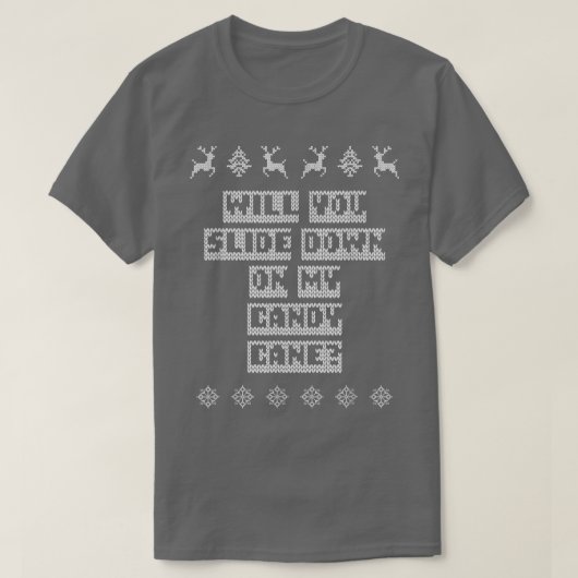 T-shirt Slide Down on My Candy Cane Christmas Joke Xmas Pu (Design devant)
