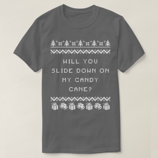 T-shirt Slide Down on My Candy Cane Christmas Joke Xmas Pu (Design devant)