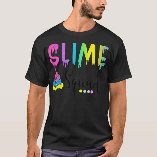 T-shirt Slime Birthday Squad Chemise Unicorn Colle do-it-y (Devant)