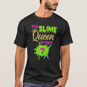 T-shirt Slime Queen 7e fête d'anniversaire 7 ans fille Cr