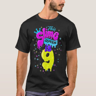 T-shirt Slime Queen 9Anniversaire Slime Shirt 9