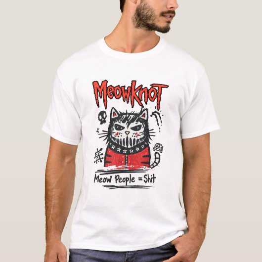 T-shirt Slipknot Cat Parody – Meow People (Devant)