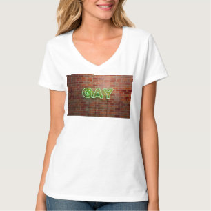 T-shirt SlipperyJoe illuminé néon gay signe lumineux vif