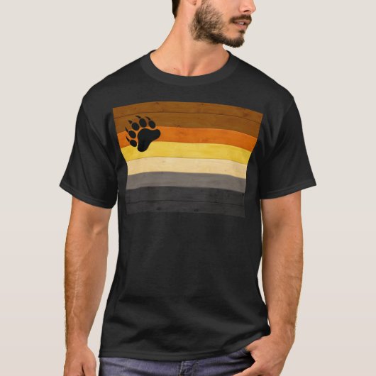 T-shirt SlipperyJoe's Bear Pride drapeau de la texture du (Devant)