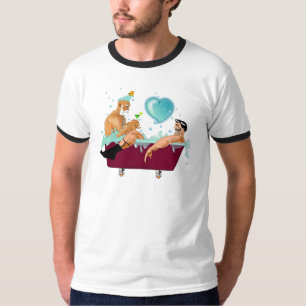 T-shirt SlipperyJoe's deux gays hommes aiment la baignoire