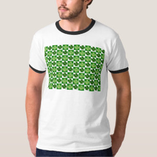 T-shirt SlipperyJoe's Green four-leaf clovers Saint Patric