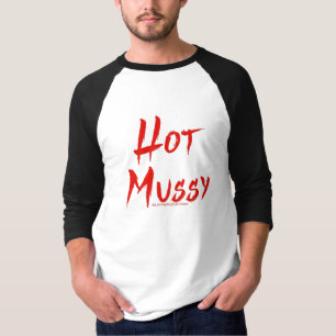 T-shirt SlipperyJoe's hot mussy audacieux texte rouge vif 