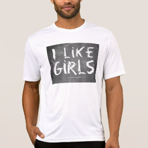 T-shirt SlipperyJoe's J'aime les filles tableau noir sale