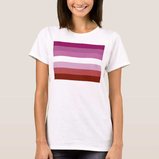 T-shirt SlipperyJoe's lesbian pride flag feminine communit (Devant)