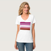 T-shirt SlipperyJoe's lesbian pride flag feminine communit (Devant entier)