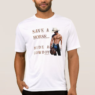 T-shirt SlipperyJoe's sauve cheval monter chapeau de cowbo