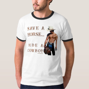 T-shirt SlipperyJoe's sauve cheval monter chapeau de cowbo