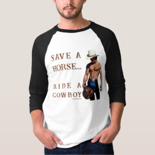 T-shirt SlipperyJoe's save horse ride paille cowboy casque