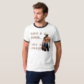 T-shirt SlipperyJoe's save horse ride paille cowboy casque (Devant entier)