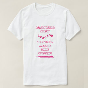 T-shirt SLITHER Unisexe Hommes Blanc Rose Serpent Sarcasti