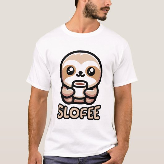 T-shirt Slofee ! Caricature de la machine à espresso (Devant)