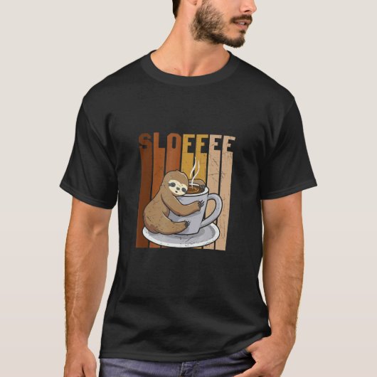 T-shirt Sloffee Boire de café Sloth (Devant)