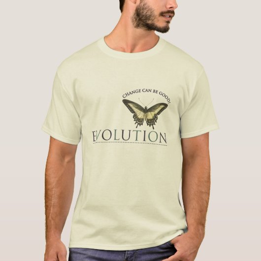 T-shirt Slogan à papillon de l'évolution (Devant)