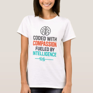 T-shirt Slogan AI - Codé avec la compassion alimenté