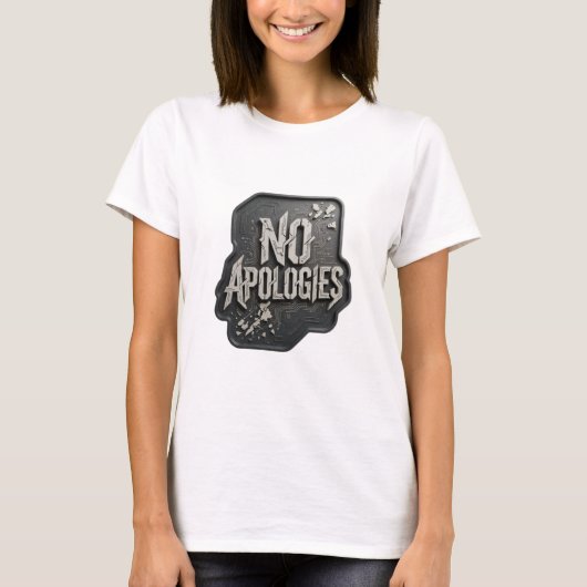 T-shirt slogan frappant Argent PAS D'EXCUSES (Devant)