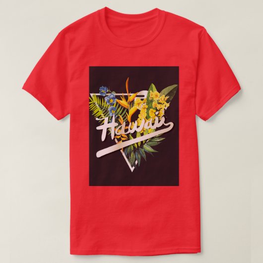 T-shirt slogan graphique hawaïen avec fleur tropicale (Design devant)