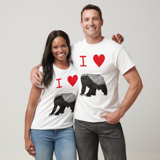T-shirt slogan I Love Honey Badgers (Unisexe)