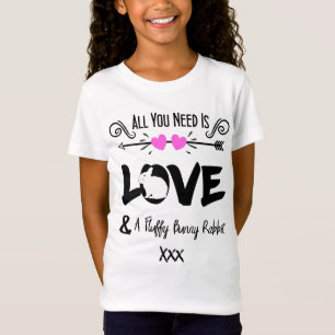 T-Shirt Slogan mignon Amour & Fluffy Lapin Rabbit Thème G
