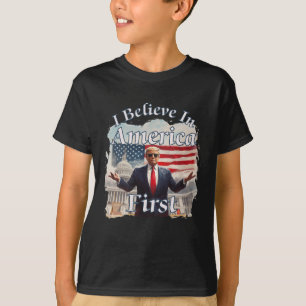 T-shirt Slogan politique rétro audacieux et tenace America
