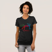 T-shirt slogan sans peur Arc-en-ciel stripey tiger art (Devant entier)