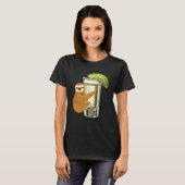 T-shirt Sloth Accrocher Tequila Salt Lime Fentes en verre  (Devant entier)