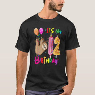 T-shirt Sloth Anniversaire C'est mon 12ème anniversaire Fi