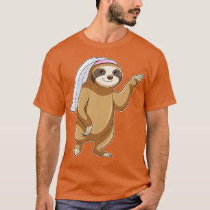 T-shirt Sloth as Bride with Veil