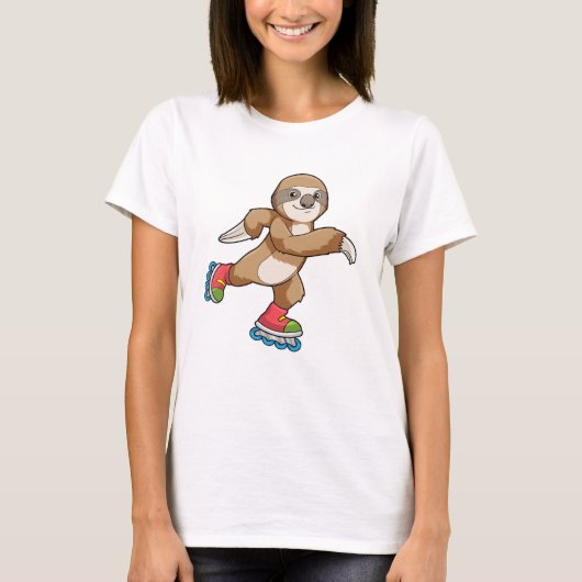 T-shirt Sloth as Skater avec Patins Inline (Devant)
