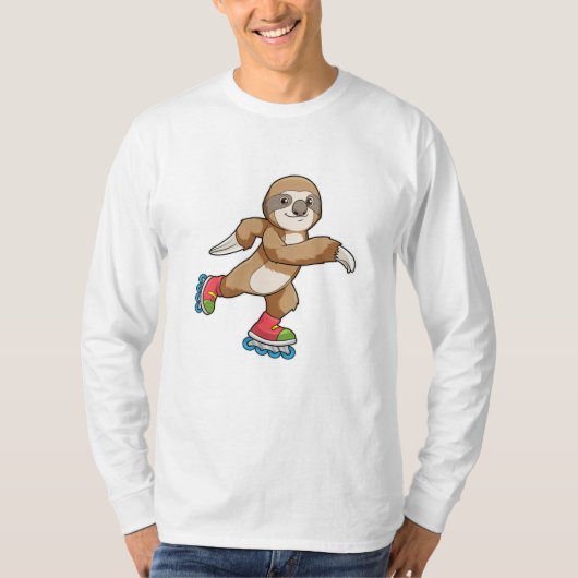 T-shirt Sloth as Skater avec Patins Inline (Devant)