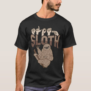 T-shirt Sloth Asl Gesture main sourde perte d'audition sen
