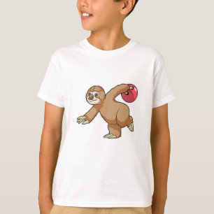T-shirt Sloth at Bowling avec Bowling ball