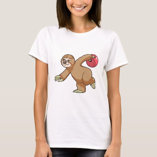 T-shirt Sloth at Bowling avec Bowling ball (Devant)