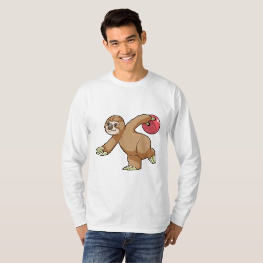T-shirt Sloth at Bowling avec Bowling ball (Devant entier)