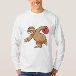 T-shirt Sloth at Bowling avec Bowling ball