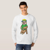 T-shirt Sloth au baseball avec batte de baseball (Devant entier)