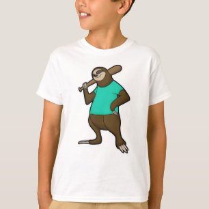 T-shirt Sloth au baseball avec batte de baseball