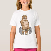 T-shirt Sloth au Bodybuilding avec Barbell (Devant)