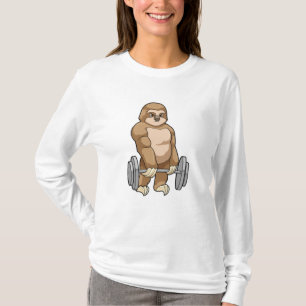 T-shirt Sloth au Bodybuilding avec Barbell