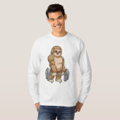 T-shirt Sloth au Bodybuilding avec Barbell (Devant entier)
