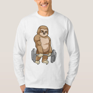 T-shirt Sloth au Bodybuilding avec Barbell