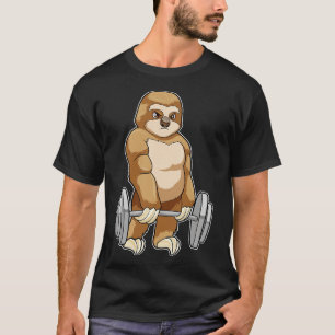 T-shirt Sloth au Bodybuilding avec Barbell