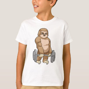 T-shirt Sloth au Bodybuilding avec Barbell